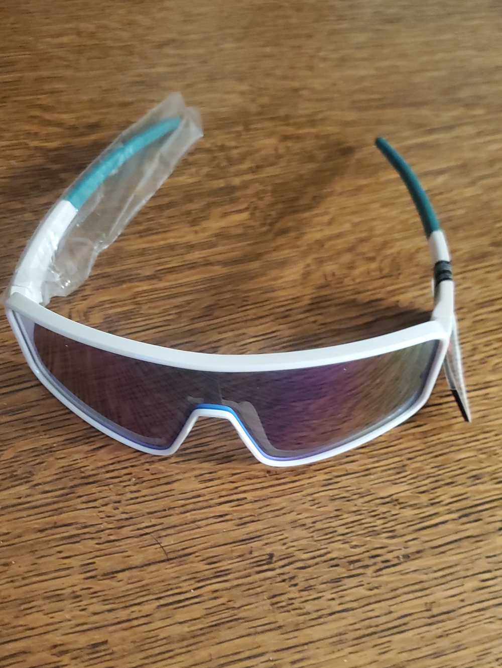 Rawlings White and Teal Sports Sunglasses with Mirrored Lens